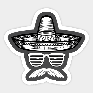 MEXICAN SOMBRERO FACE CINCO DE MAYO Sticker